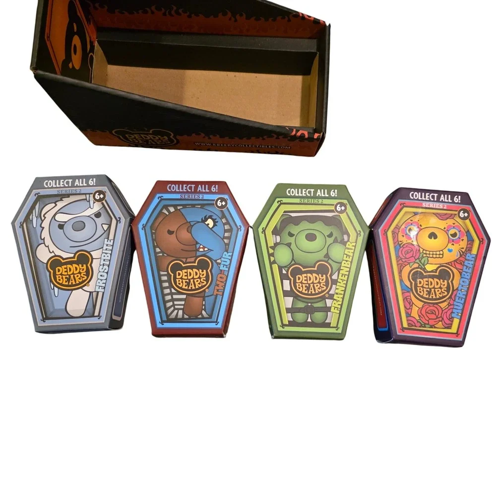 Deddy Bears Series 2 Set of 4 Creepy Collectibles Blind Box Figures with Display